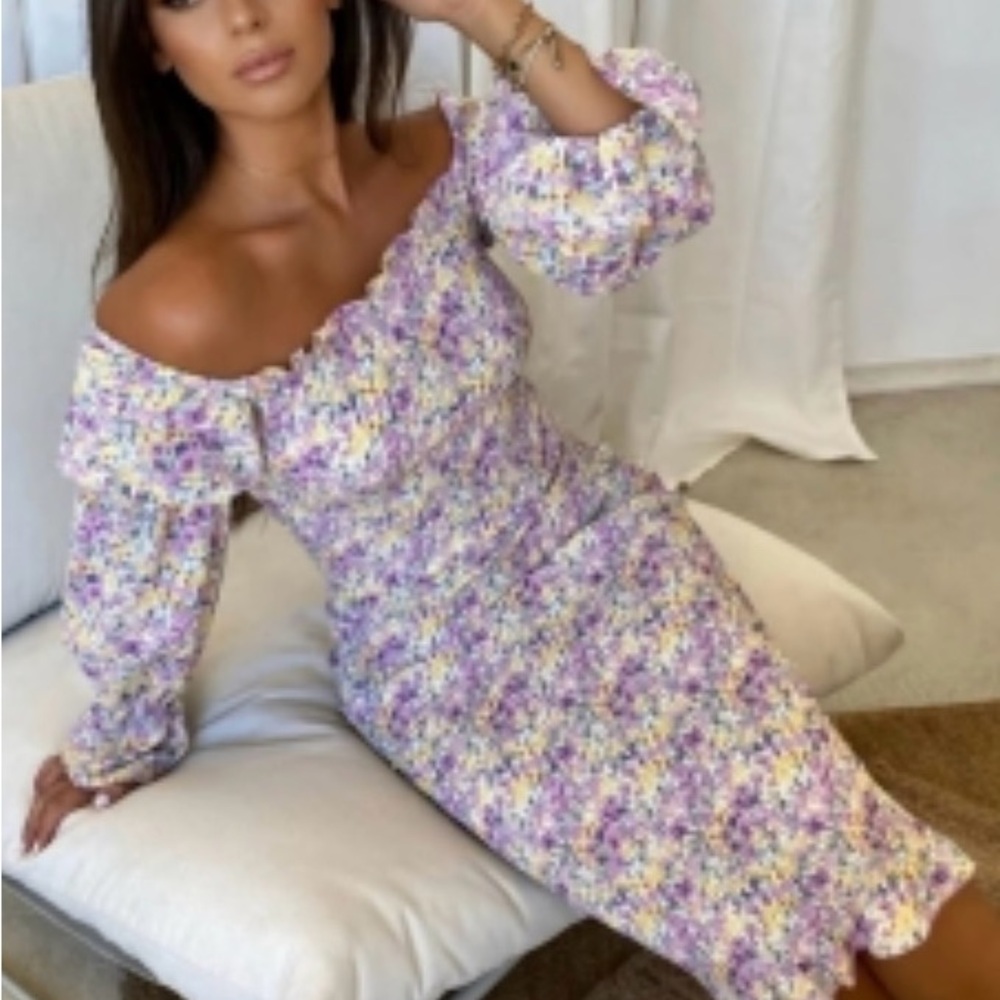 Sndys The Label Purple Floral Dress - Picture 3 of 5